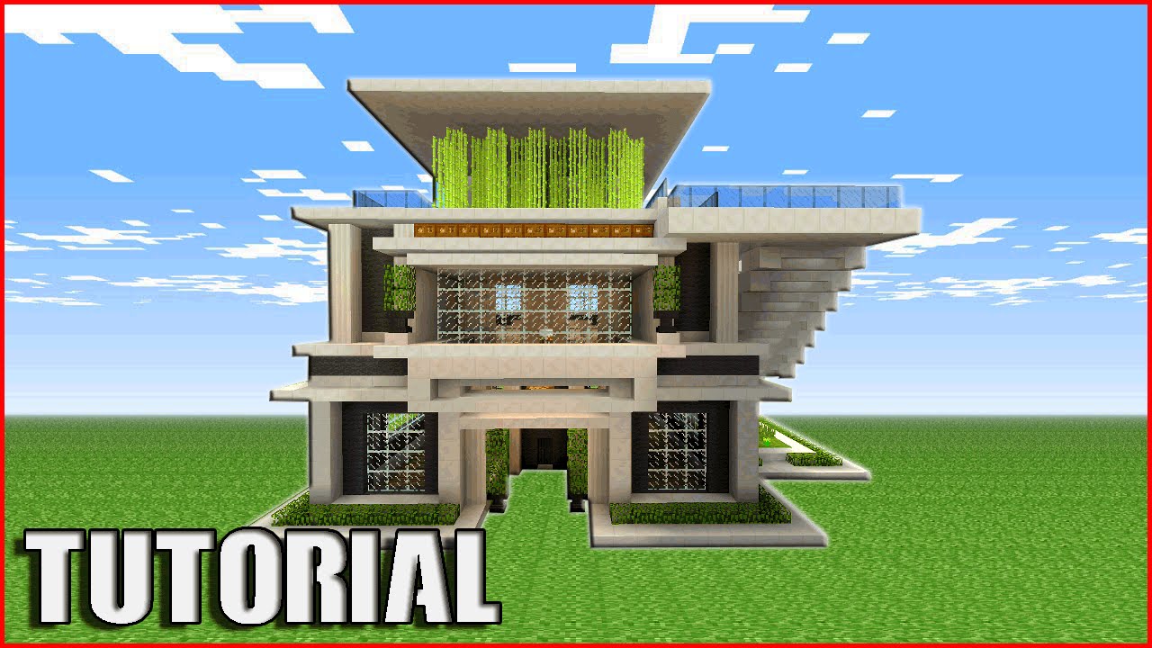 Minecraft Tutorial: How To Build A Quartz House | Modern house Tutorial