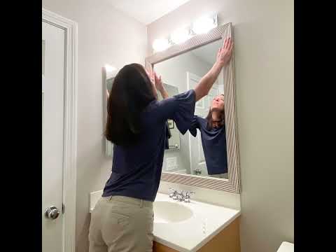 DIY BATHROOM MIRROR FRAME USING KITCHEN TILES