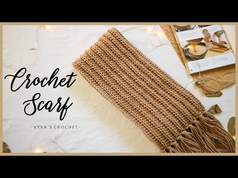 Crochet Scarf| Hướng dẫn móc khăn choàng họa tiết giả đan nâng cao| Vyvascrochet | Foci