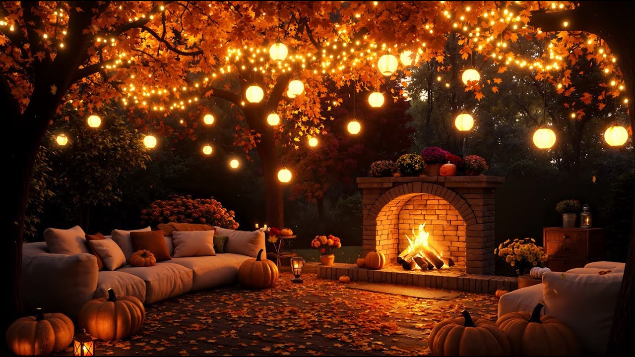Cozy Autumn Fireplace Sounds 8h | Relaxing Autumn Fall Ambience ...