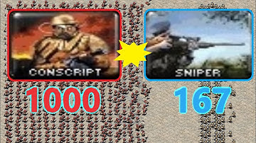 Conscripts vs Snipers - Same Cost - Red Alert 2