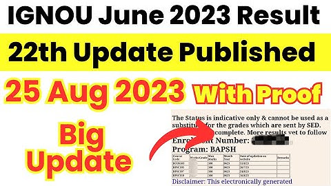 (Good News) Maximum Result आ गया | 22th Update Published | Ignou result update 2023