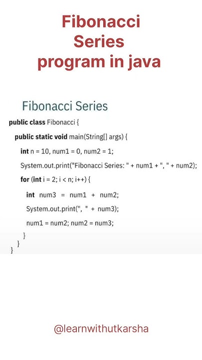 Fibonacci Series program in java ️🌟 #shortsviral #youtubeshort #shorts ...