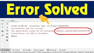 [Fix now] INSTALL_FAILED_USER_RESTRICTED in Android Studio screenshot 4