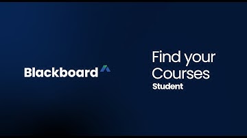 Find your courses - Blackboard