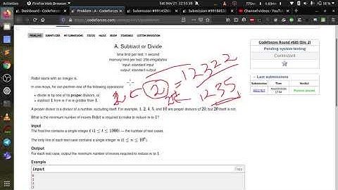 Codeforces Round 685 | Subtract or divide | Problem A | Simple solution