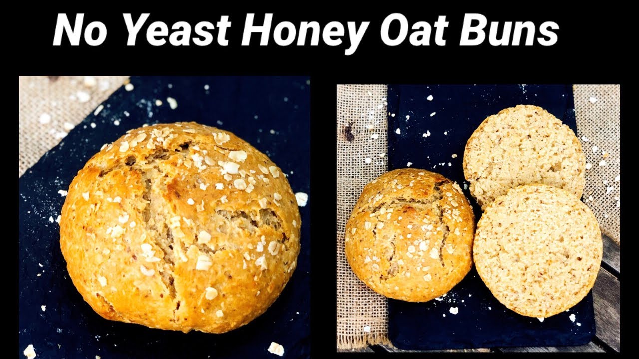 No Yeast Honey Oats Buns | Honey Oats Buns | Easy Homemade Buns | Flavourful Food By Priya