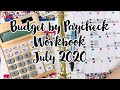 The Budget Mom Paycheck by Paycheck Workbook | July 2020  Paychecks #1, #2, #3, #4 and #5  | Debt