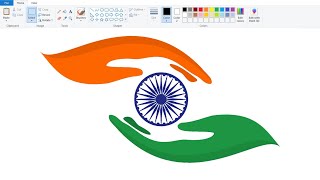 How to draw in Ms Paint | Republic Day Poster | Republic Day Art Drawing. screenshot 1