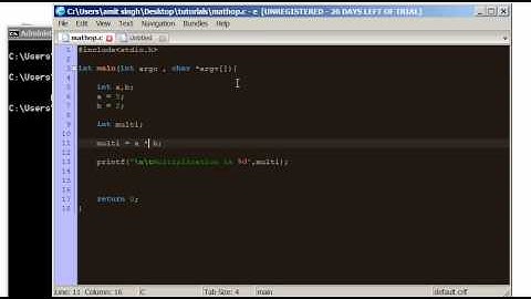 c programming tutorial math operatores division and multiplication part-5