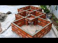 Make a beautiful fish tank from brick and cement
