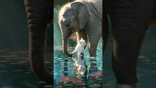 elephant save kitten #nostalgia #music #love #trending