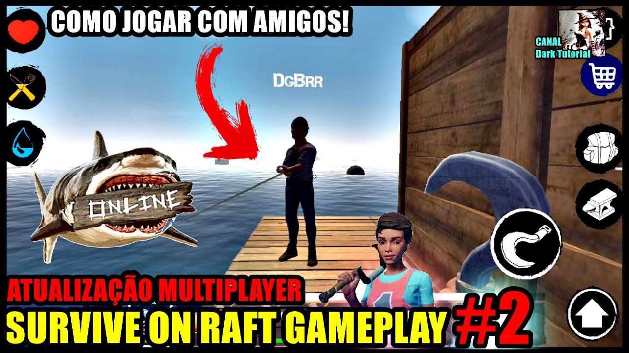 Raft Survival Multiplayer 🦈 jogo de sobrevivência no meio do