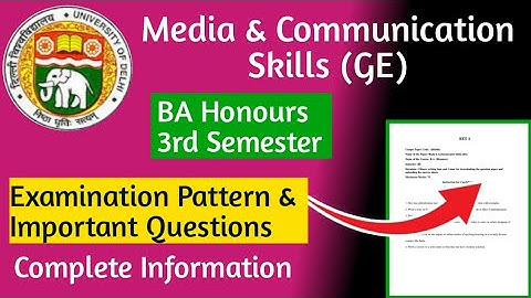 Examination Pattern Media & Communication Skills l 3rd Semester l @GopalSharmaShowchannel nov/dec exam.