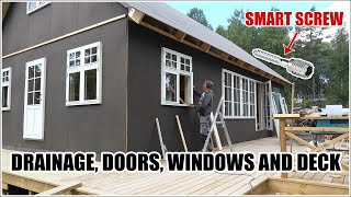 Building a house by myself (Ep.4) Drainage, Doors, Windows and Deck