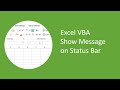 Excel vba show message on statusbar