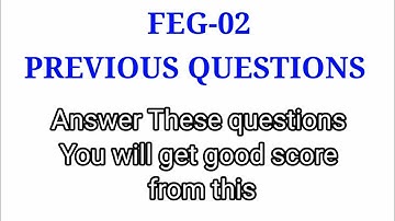 FEG-02 Previous question papers|ignou