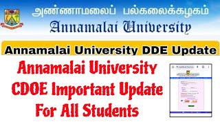 Annamalai University CDOE Important Updates For All Students 👍