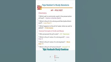AP POLYCET - Chemistry - Acids Bases and salt Practice Bits