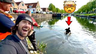 Magnet Fishing for Treasure in Very Old City Canals (CRAZY!)