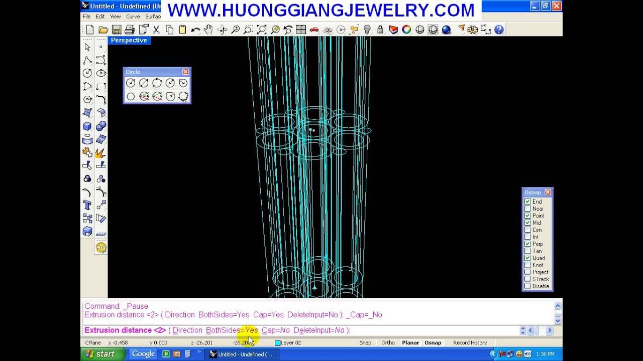 Hướng dẫn phần mềm Rhino căn bản, RHINO 5 Tron Elip