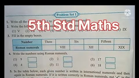 5th Std Maths | chapter 1 Roman Numerals| problem  set 1(page 1)