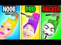 Can We Go NOOB vs PRO vs HACKER In PERFECT WAX 3D? (MAX LEVEL!)