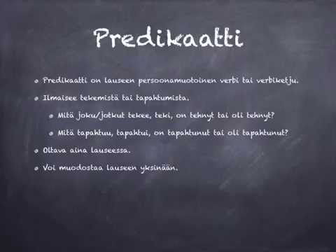 Lauseenjäsenet: predikaatti