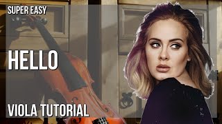 SUPER EASY: How to play Hello by Adele on Viola (Tutorial)
