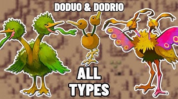 Doduo & Dodrio Across All Types | Type Swap, Fakemon, Pokedex, Pokemon Fusion