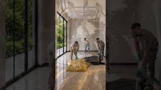 🔥 Black Gold Epoxy Marble Floor Transformation | Luxury Mirror Gloss Flooring | Satisfying Room 8K