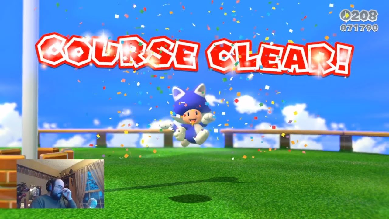 [Super Mario 3D World 100%] World 1-3: Mount Beanpole feat. World 1-A Chargin' Chuck Blockade (3)