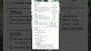 Skin Friction Capacity of Wooden Pile in Clay | Soil Mechanics Problem #shorts