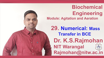 Lecture 29 Numerical: Dtermination of KLa Volumetric Mass transfer coefficient