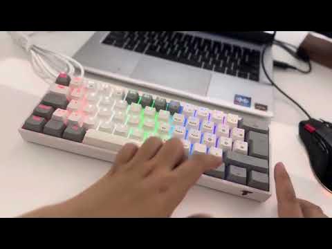 TECURS WK007 Clavier sans fil LED blanc 