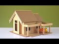 How to make a cardboard house easily with a parking place for car - DIY cardboard house