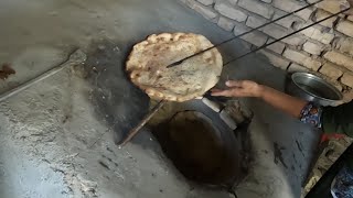 Baking local village bread in the oven _ Rural life style of IRAN