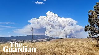 Huge plumes of smoke fill the sky as fire burns in Victoria