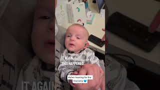 Baby gets hearing aids to hear for the first time ❤️