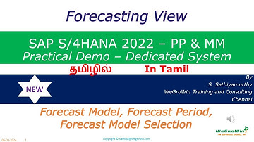 03-21 Forecasting View in Material Master - SAP S/4HANA PP MM Course in Tamil with Demo