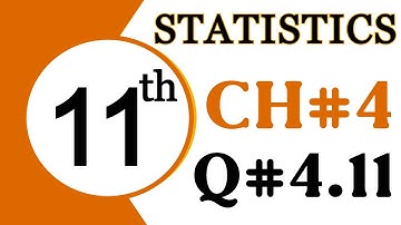 1st Year Statistics Chapter 4 Question 4.11