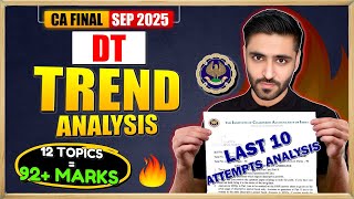 DT Trend Analysis CA Final SEP 2025 | Last 10 Attempts | ICAI DT Paper Prediction