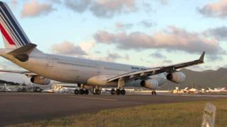 Air France Airbus A340-300 - Taxi and Takeoff At St. Maarten (SXM) - [HD] - March 1, 2012