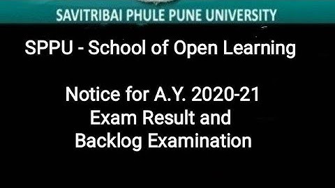 SPPU - School of Open Learning - Notice for A.Y. 2020-21 Exam Result and Backlog Examination