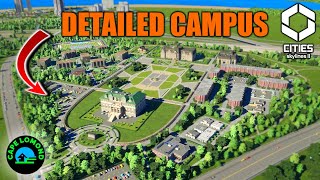 The Most Detailed College Campus in Cities Skylines 2