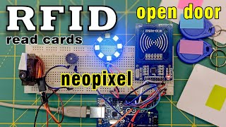 Arduino RFID sensor | open door read cards | neopixel rfid-rc522 RFID sensor