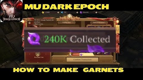 MU Dark Epoch how to make garnets 🟣 | MU Garnets