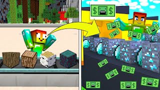 MINI GAME : CUỘC THI XÂY NHÀ MÁY SẢN XUẤT GỖ VIP ** NOOB TRỞ NÊN GIÀU CÓ NHỜ BÁN GỖ MINECRAFT