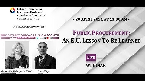 Public Procurement : an E.U. lesson to be learned! - full webinar 20 April 2021