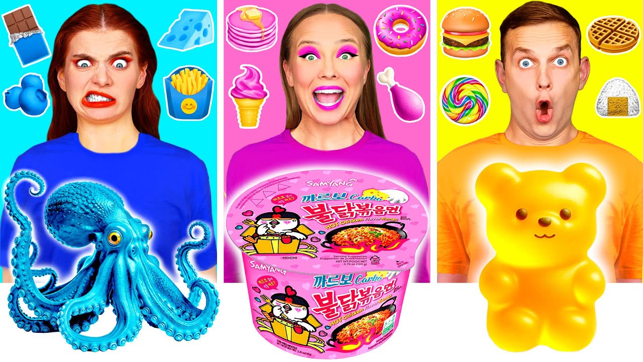 24 Часа Едим Еду Одного Цвета Челлендж | Смешные Cитуации от BaRaDa Best